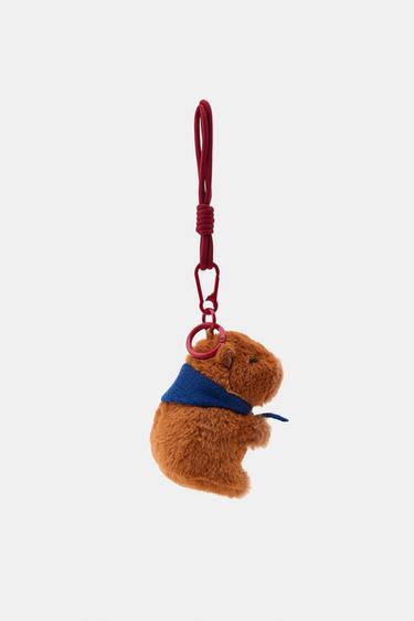 PORTE-CLÉS CHARM CAPYBARA FOULARD - Marron de Zara - Image 3