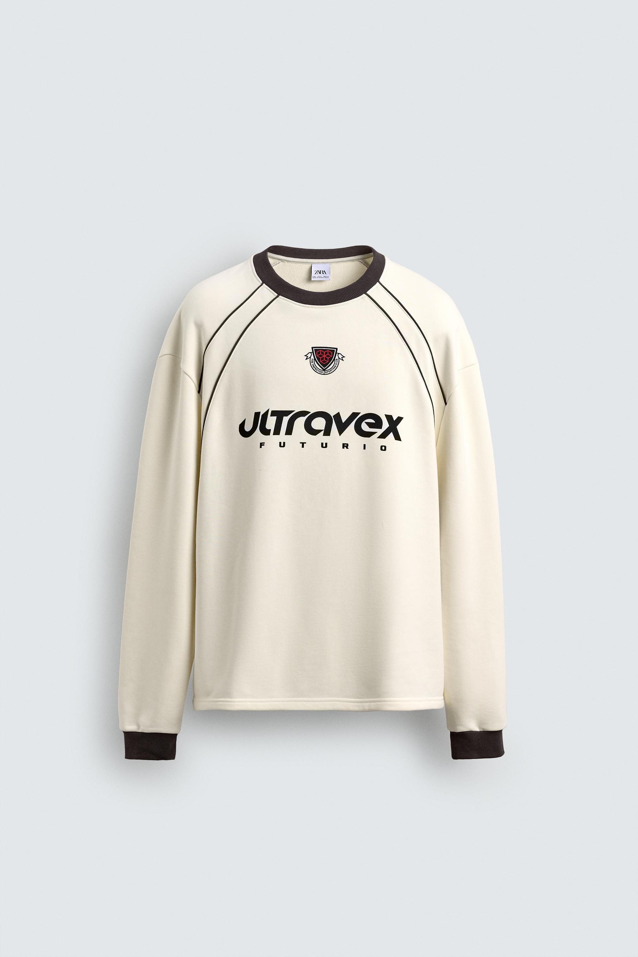 saraになります SWEATSHIRT WITH PRINTED SLOGAN - Oyster-white | ZARA New Zealand