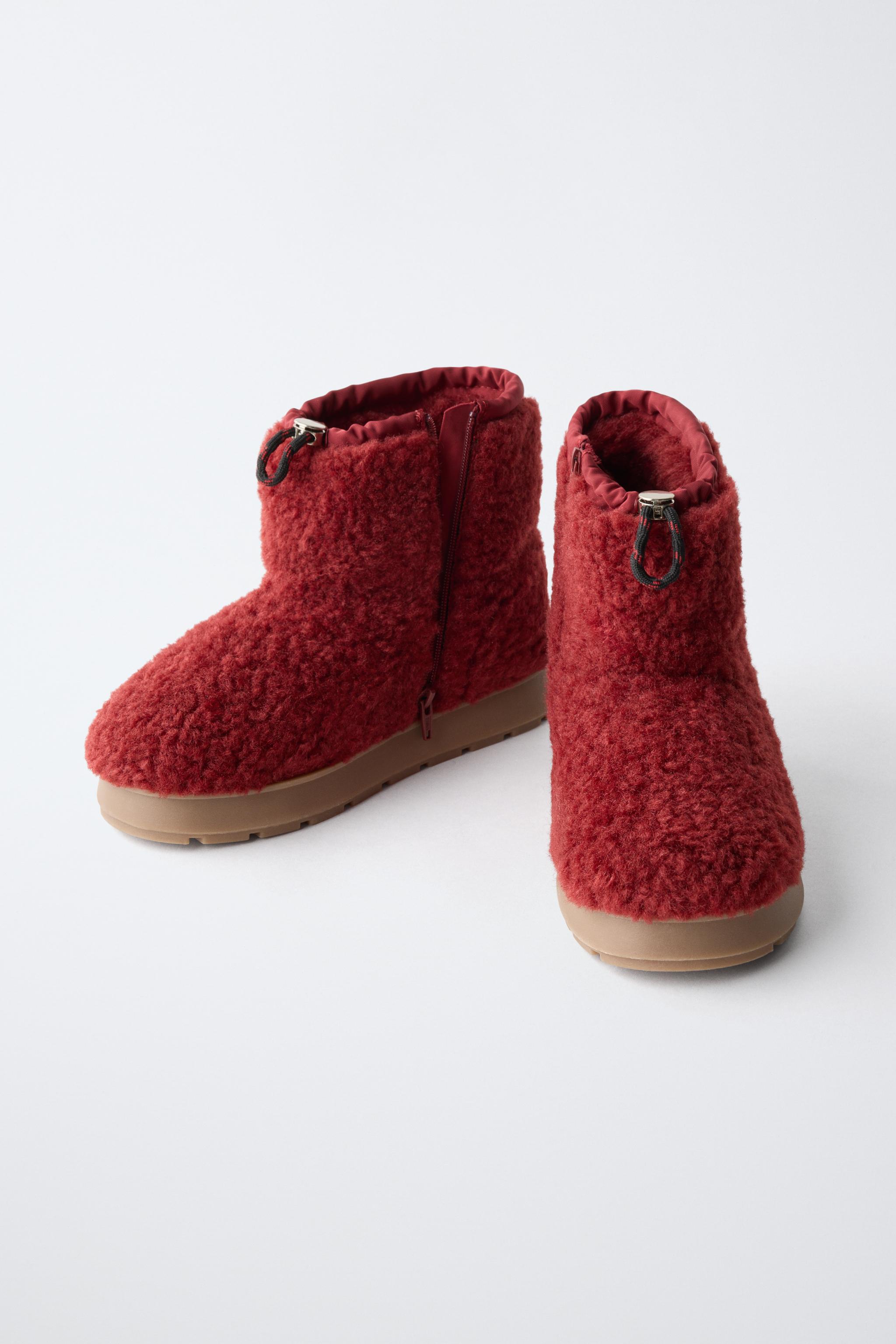BOTTINES EFFET MOUTON COULEUR