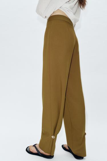 Zara ADJUSTABLE HEM PANTS - Oil