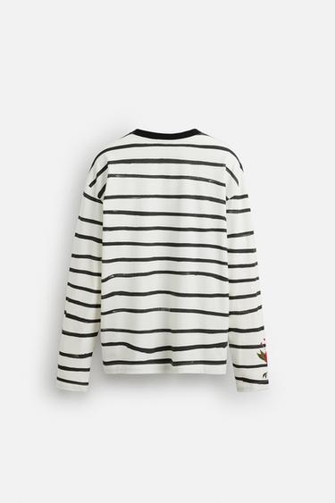 STRIPED PRINT T-SHIRT © OTIS KWAME KYE QUAICOE - Red by Zara - Image 7