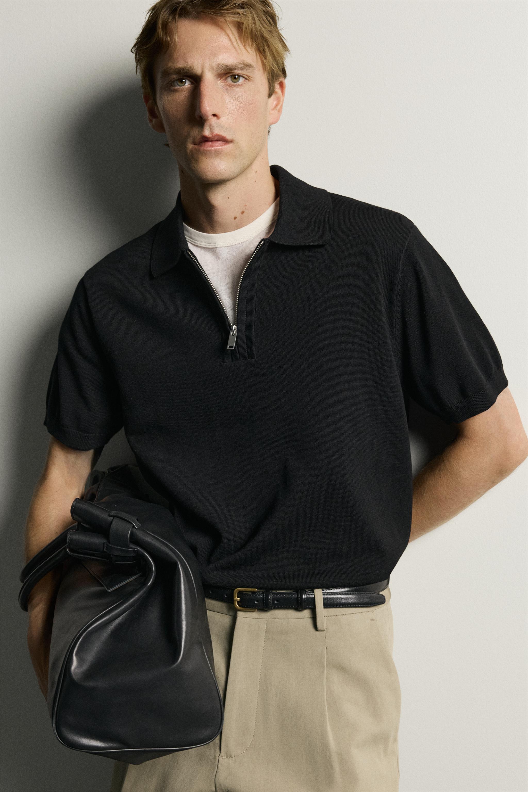 POLO EN MAILLE À COL ZIPPÉ