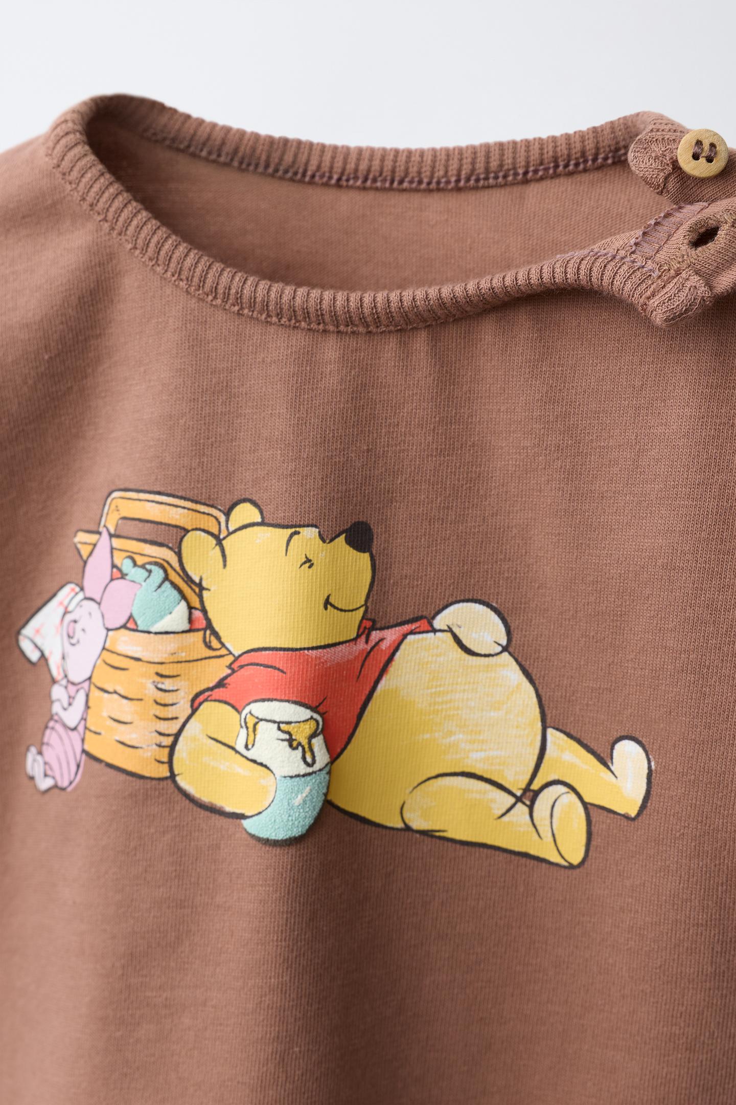 Детская футболка Zara Winnie the Pooh © Disney Print, цвет: Коричневый — фото 3