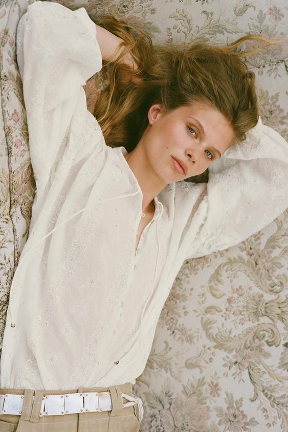 EMBROIDERED SEQUIN BLOUSE from Zara - $69.90