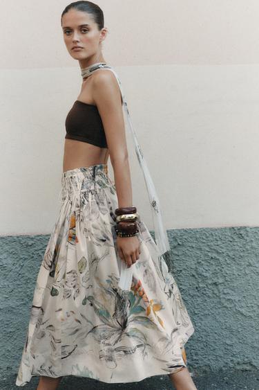 JUPE MIDI IMPRIMÉE ZW COLLECTION -  de Zara - Image 1