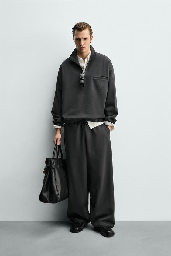 PANTALÓN BAGGY FIT JOGGER - Gris antracita de Zara - Imagen 0