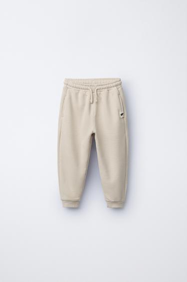 PANTALÓN JOGGER ETIQUETA - Beige de Zara