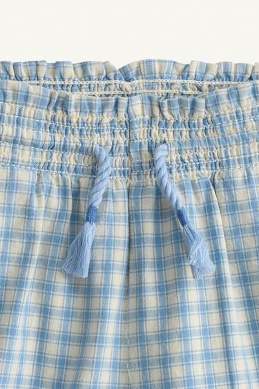 LIMITED EDITION EMBROIDERED CHECK BERMUDA SHORTS - Blue/White by Zara - Image 7