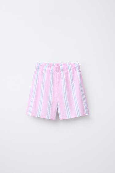6-14 YEARS/STRIPED SHIRT AND BERMUDA PYJAMAS - Pink by Zara - Image 3