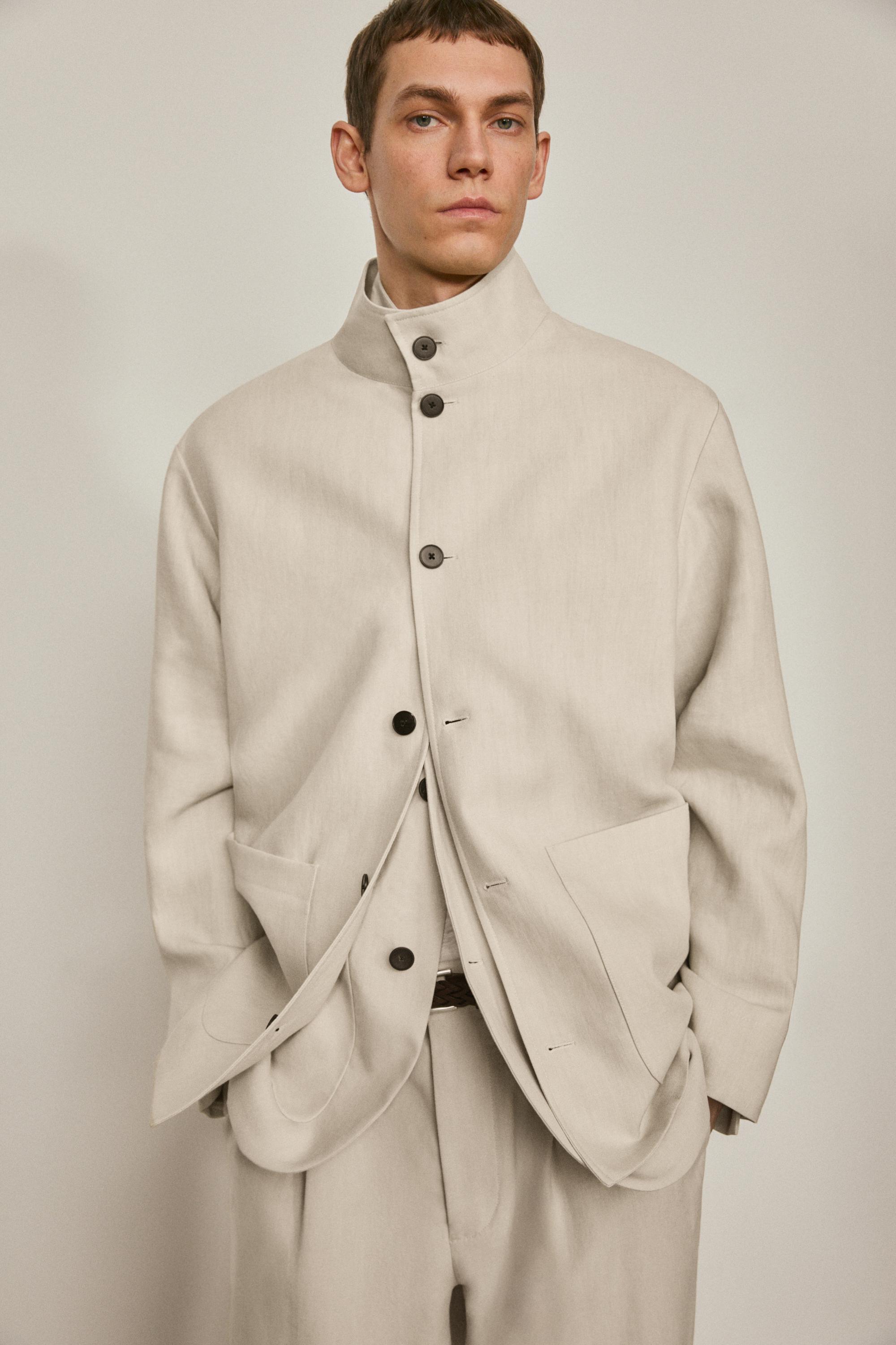 High neck linen jacket - LIMITED EDITION