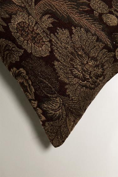 HOUSSE DE COUSSIN JACQUARD FLORAL - Marron de Zara - Image 1