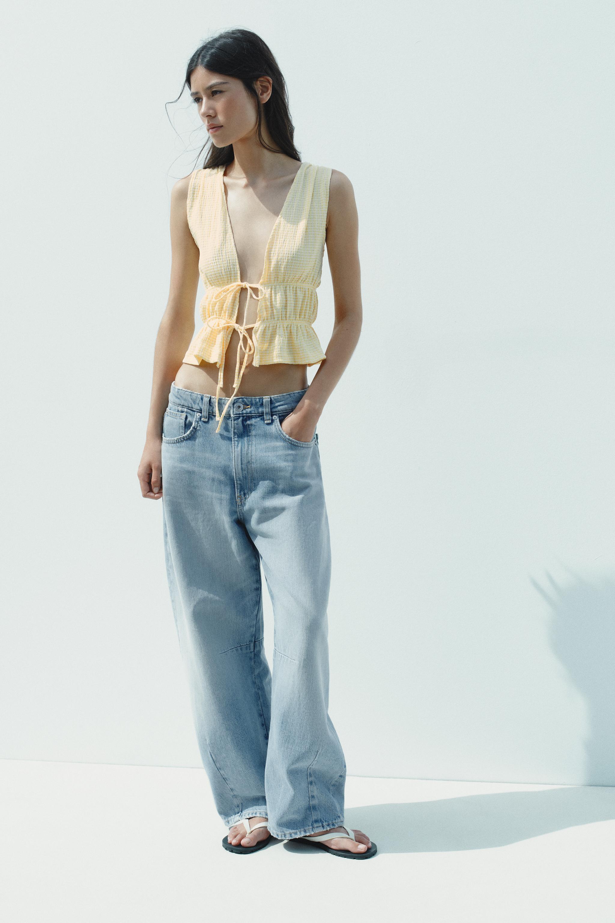 TOP XADREZ VICHY COM LAÇOS - estamp-2 | ZARA Brasil