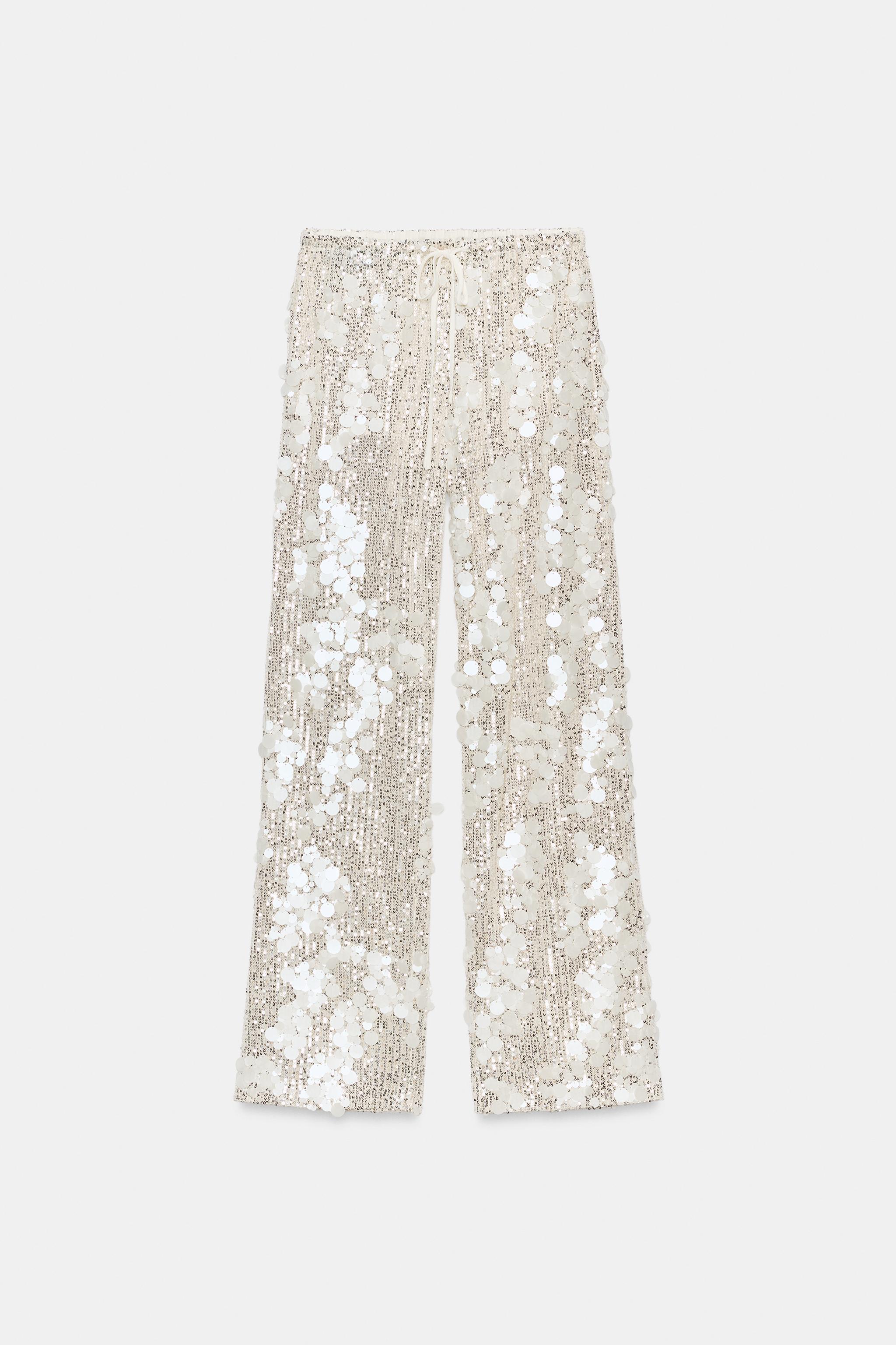 SEQUIN FLOWY PANTS