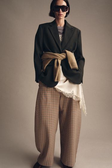 Zara OVERSIZED WOOL BLAZER ZW COLLECTION - Green marl