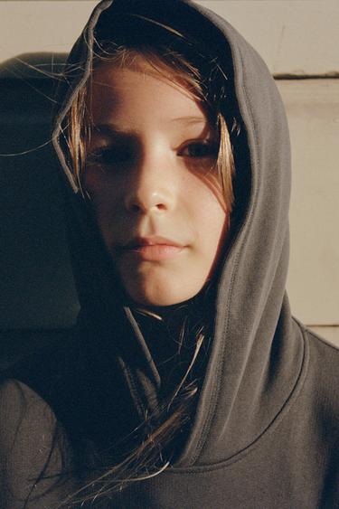 Zara RELIEF TEXT HOODIE - Anthracite grey - Image 0