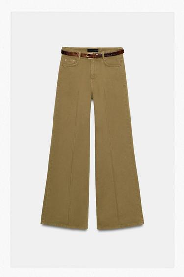 JEANS Z1975 WIDE LEG CINTURA - Kaki di Zara