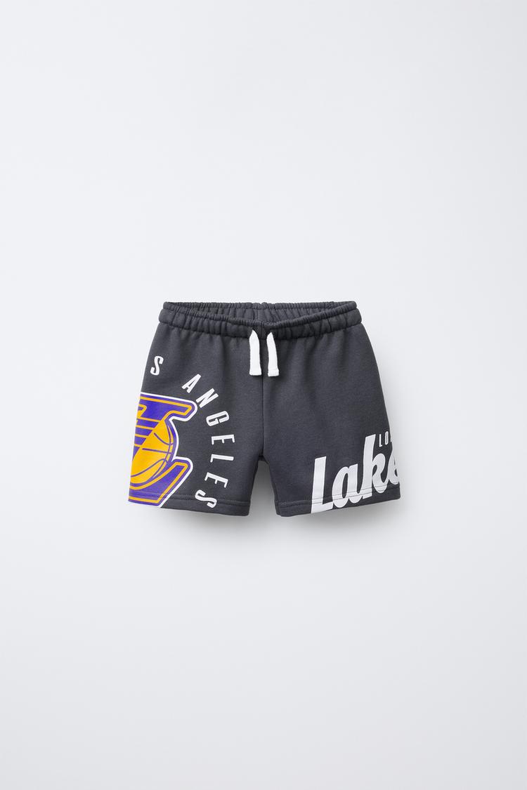 LOS ANGELES LAKERS NBA BERMUDA SHORTS Anthracite grey ZARA New
