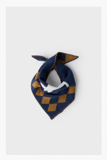 HORSE KNIT BANDANA - Blue by Zara