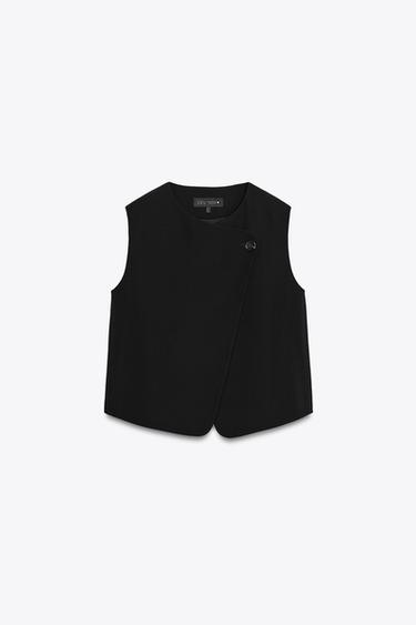 DOUBLE-BREASTED BUTTON WAISTCOAT ZW COLLECTION - Black by Zara