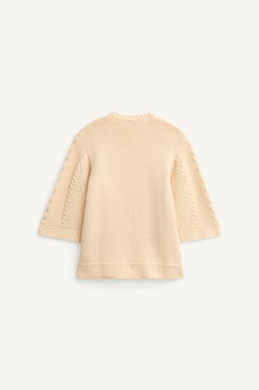 LIMITED EDITION EMBROIDERED KNIT DRESS - Ecru by Zara - Image 4