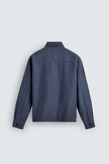 CHEMISE EN DENIM COUPE CARREE - Bleu roi de Zara - Image 6
