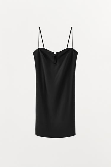ROBE AVEC POLYAMIDE PIÈCE MÉTALLIQUE - Noir de Zara - Image 2