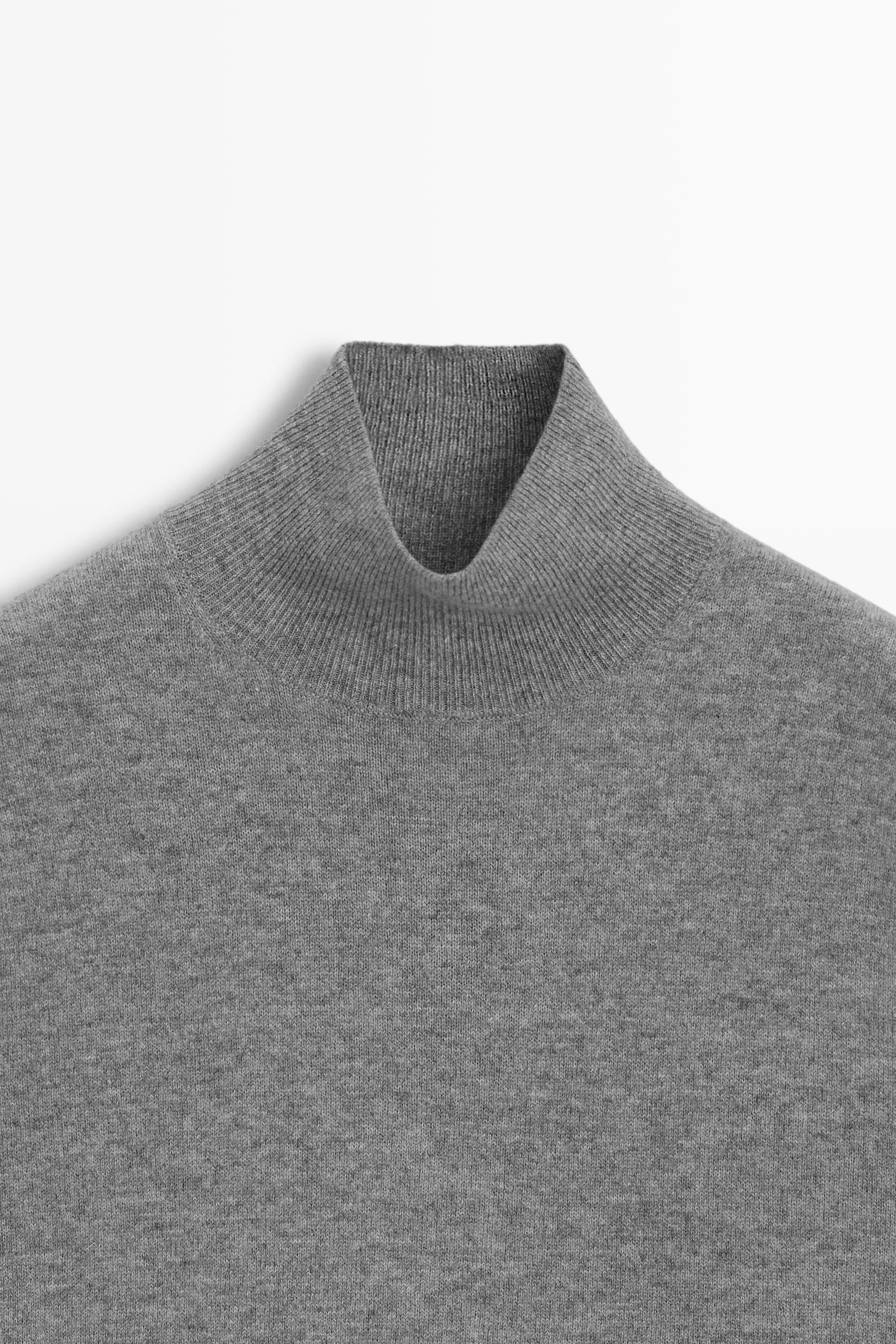 Top en maille à col montant mélange de laine
