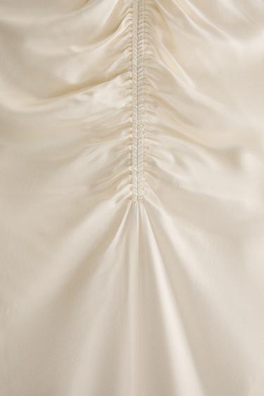 GATHERED SILK NIGHTDRESS - Ecru by Zara - Image 3