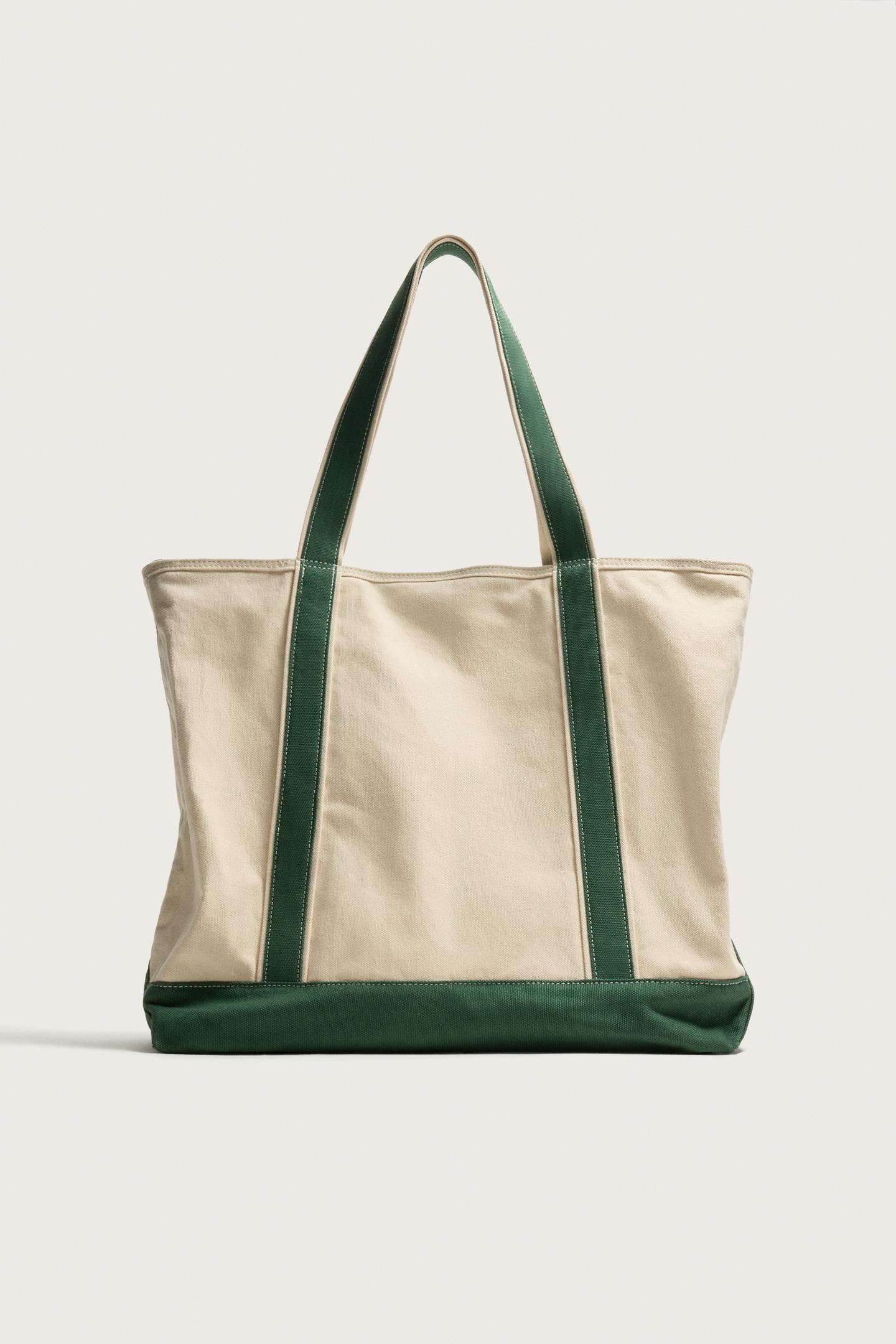 Мужская сумка Zara Fabric Shopper, цвет: Молочный белый — фото 4