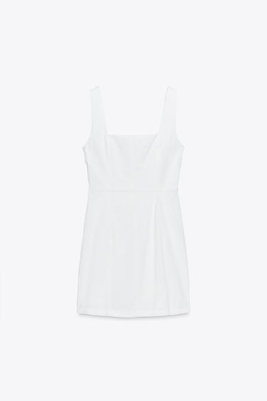 VESTIDO MINI LAZOS - Blanco de Zara