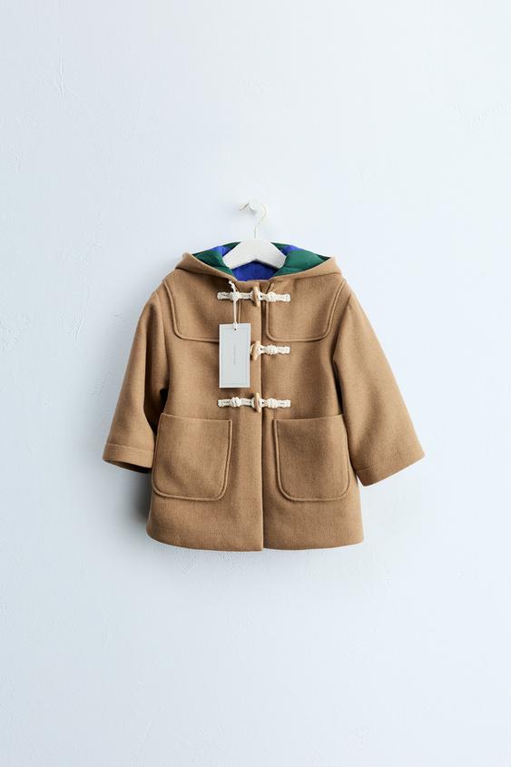 Zaras ZARA TIMELESS - DUFFEL MED HUVA I ULL OCH DUFFELKNAPPAR - Kamel medel - Bild 0