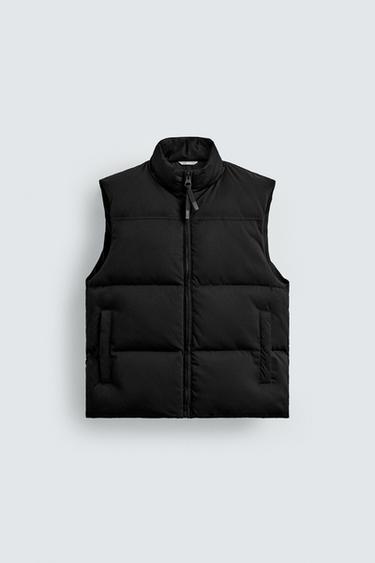REGULAR FIT PADDED GILET - Black by Zara