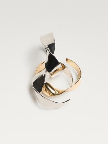 Pulsera ancha textura - Dorado de Zara