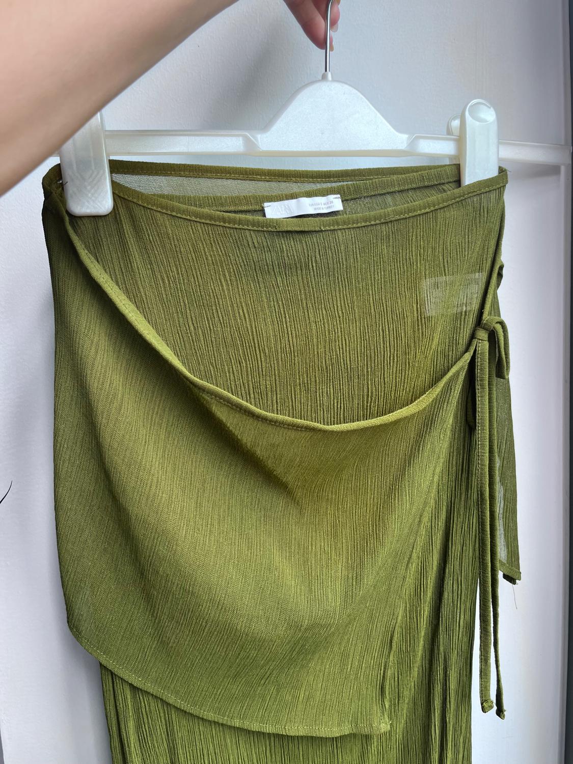 ZARA CRINKLE WRAP LONG SKIRT - Image 4