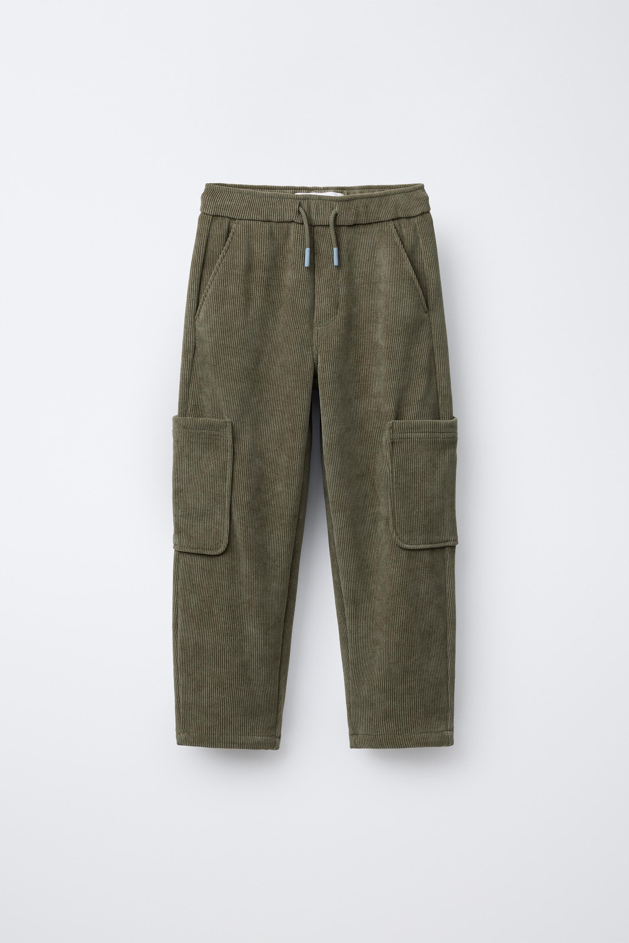 CORDUROY TROUSERS WITH POCKETS - Green-dry | ZARA Turkey