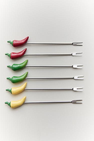 PACK TENEDORES PARA APERITIVO DE CHILES - Rojo de Zara