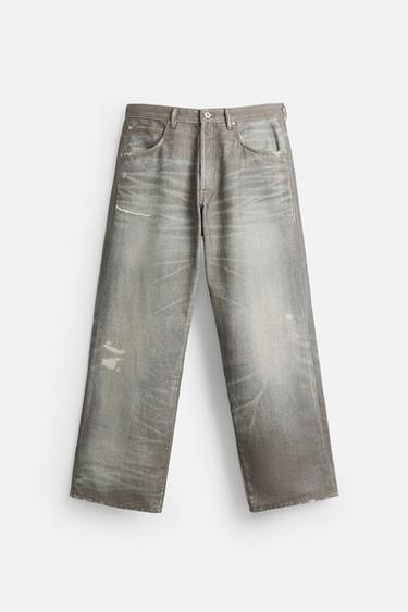 PRINTED BAGGY FIT JEANS - Blue by Zara