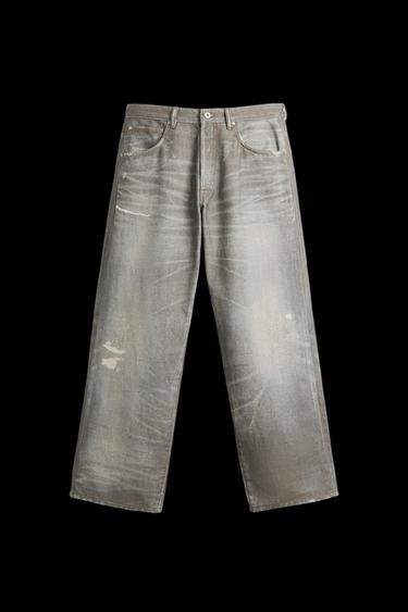 PRINTED BAGGY FIT JEANS - Blue by Zara