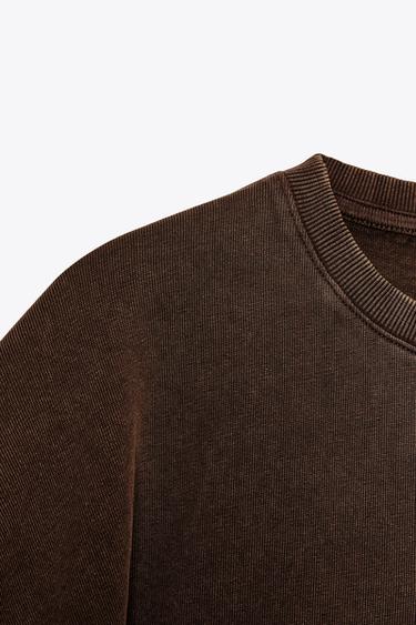 WASHED CAP SLEEVE T-SHIRT - Brown by Zara - Image 5