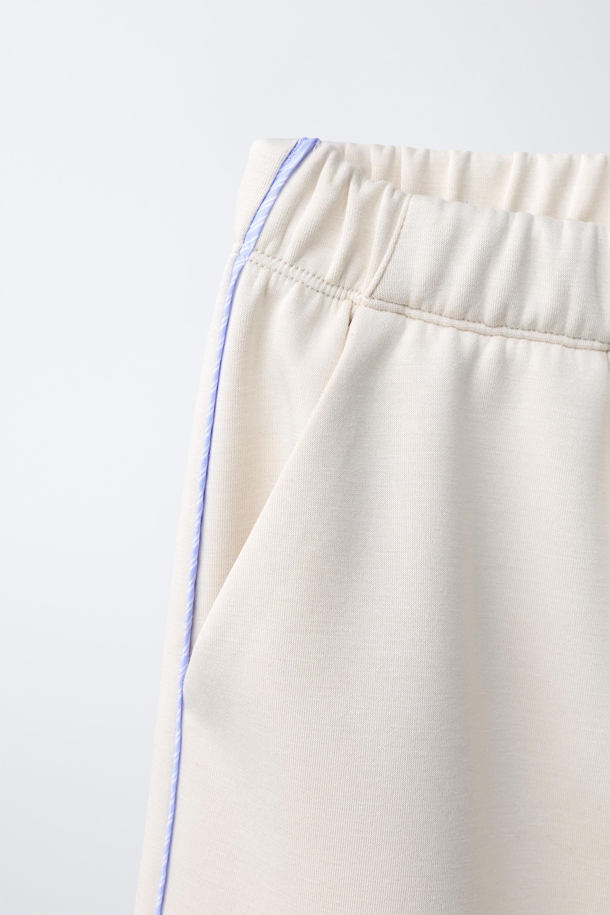 SPORTY STRIPED PIPING WIDE-LEG PANTS