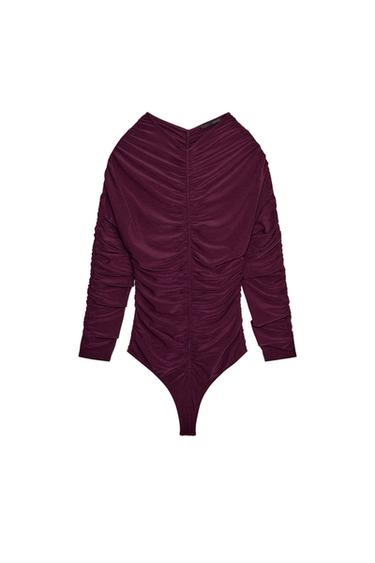 BODY FRUNCES - Berenjena de Zara