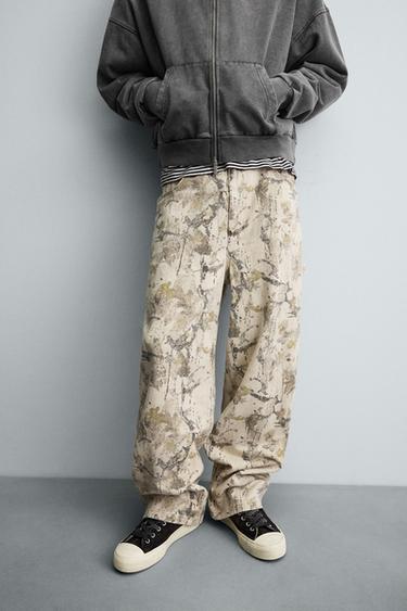 ABSTRACT PRINT BAGGY FIT CARPENTER TROUSERS - 028 by Zara - Image 4