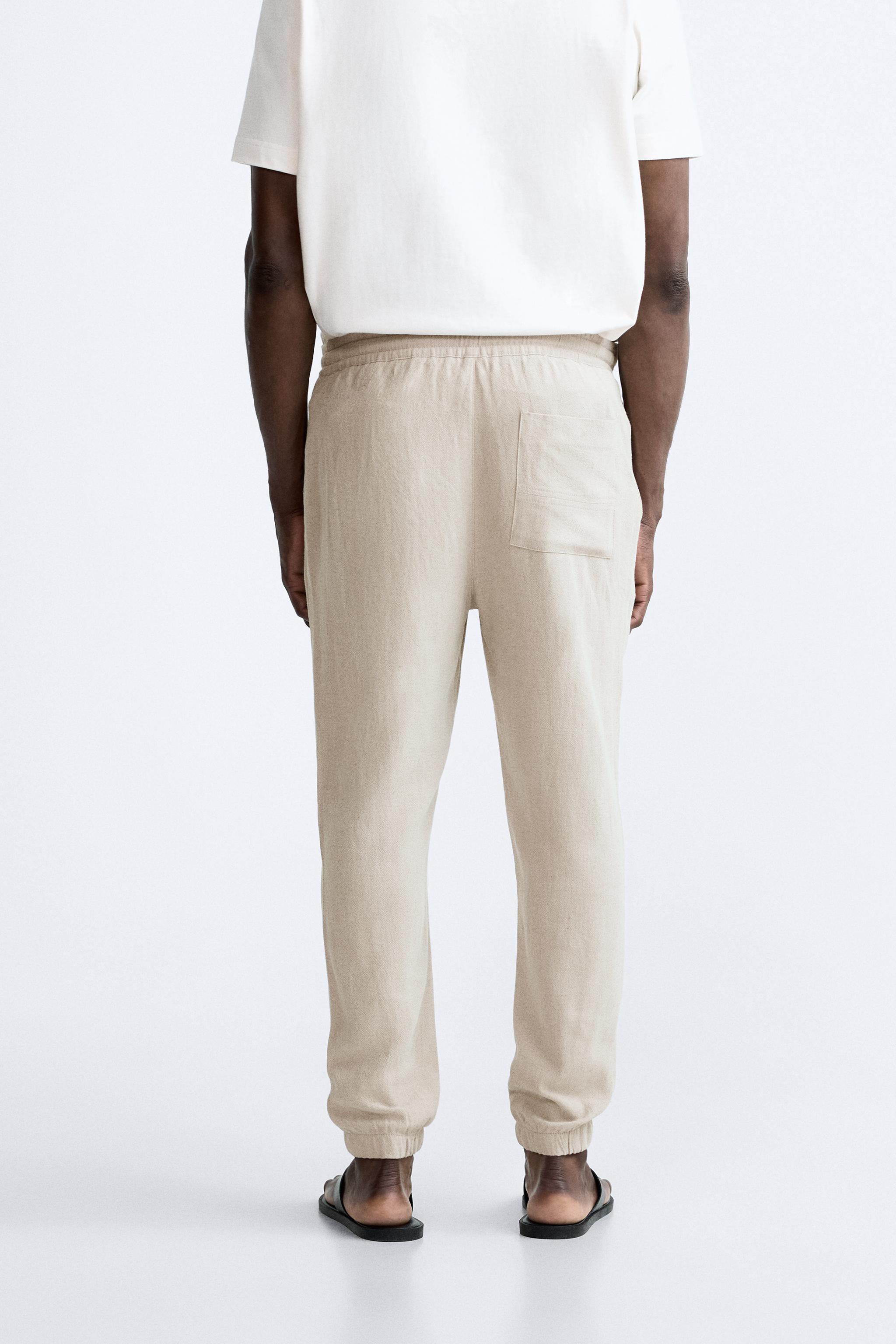 Zara linen joggers sale