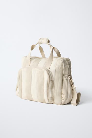 SAC MATERNITÉ À RAYURES - Blanc écru de Zara - Image 1