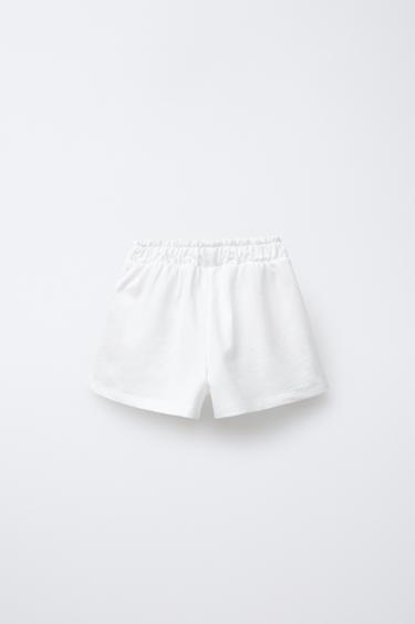 CROCHET SIDE STRIPE BERMUDA SHORTS - Oyster-white by Zara - Image 1