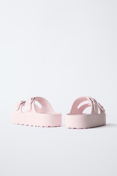 RUBBERISED BUCKLE SANDALS - Pink by Zara - Image 4