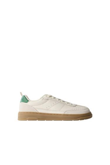 LEATHER BAREFOOT SNEAKERS - White by Zara