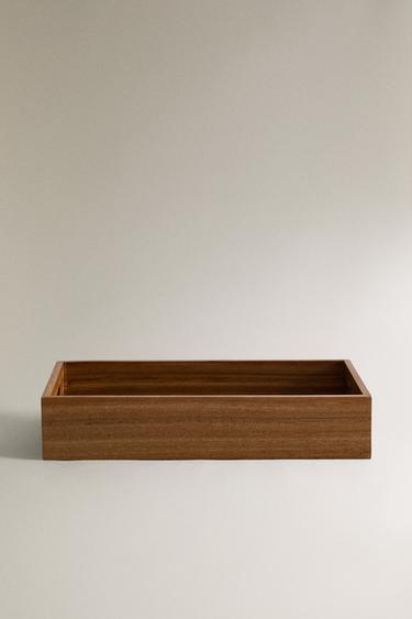 ACACIA WOOD TRAY WITH HANDLES - Brown by Zara - Image 0