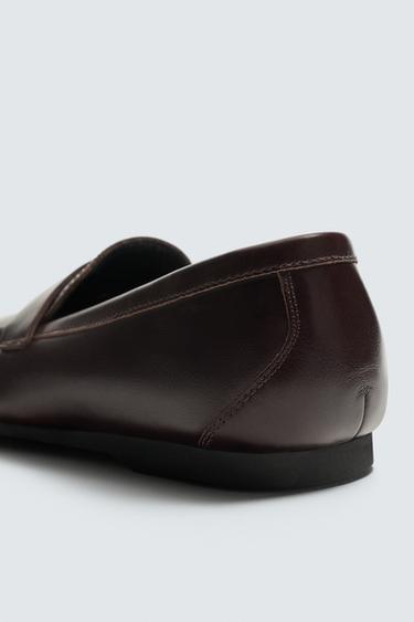 MOCASSINS EN CUIR À MASQUE SEMELLE VIBRAM® AARON LEVINE X ZARA - Marron de Zara - Image 5