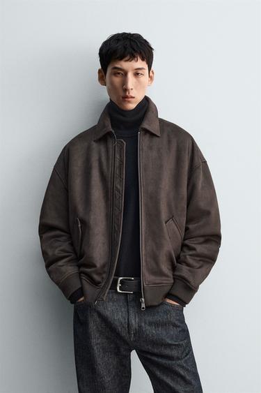 FAUX SUEDE QUILTED JACKET - Brown by Zara